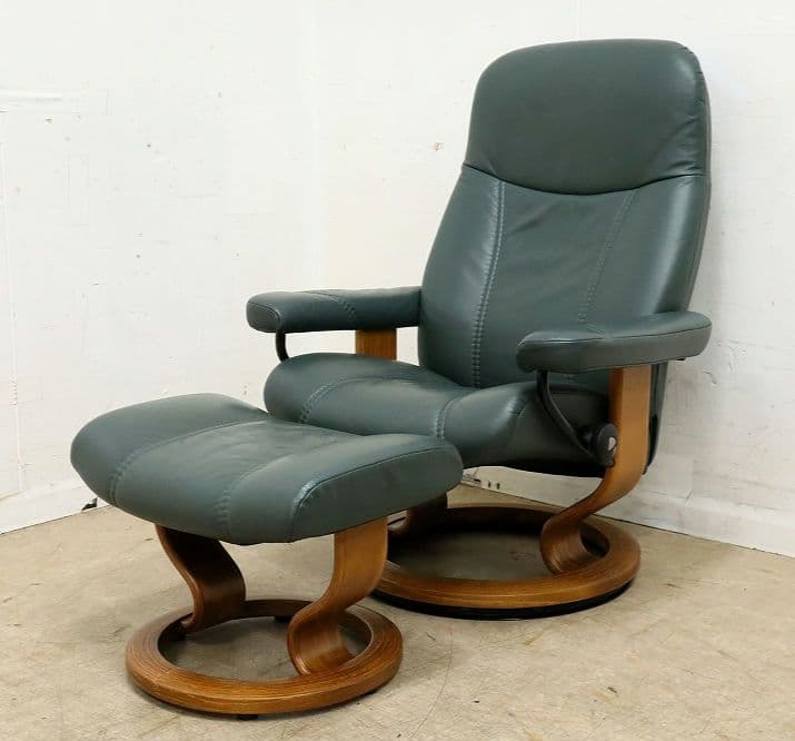 エコーネス【コンサルM】ストレスレスチェア＆オットマン・本革・EKORNES