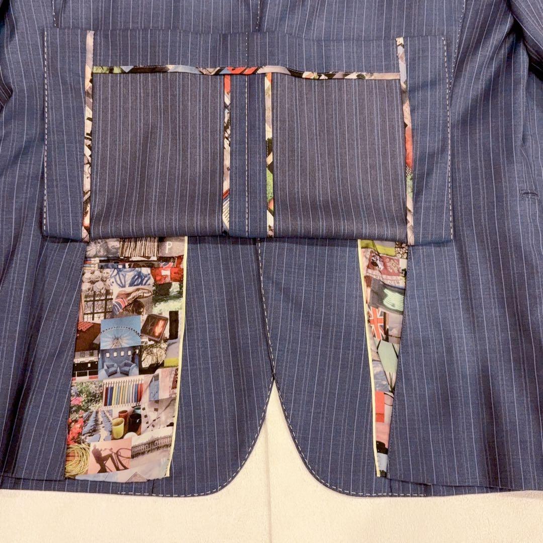 現行モデル ポールスミス×ロロピアーナ セットアップ スーツ　ストライプ XL