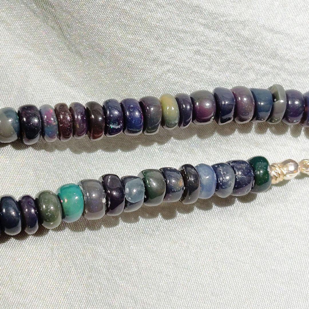 未来様 ブラックプレシャスオパール925マリア 不思議のメダイ ネックレス