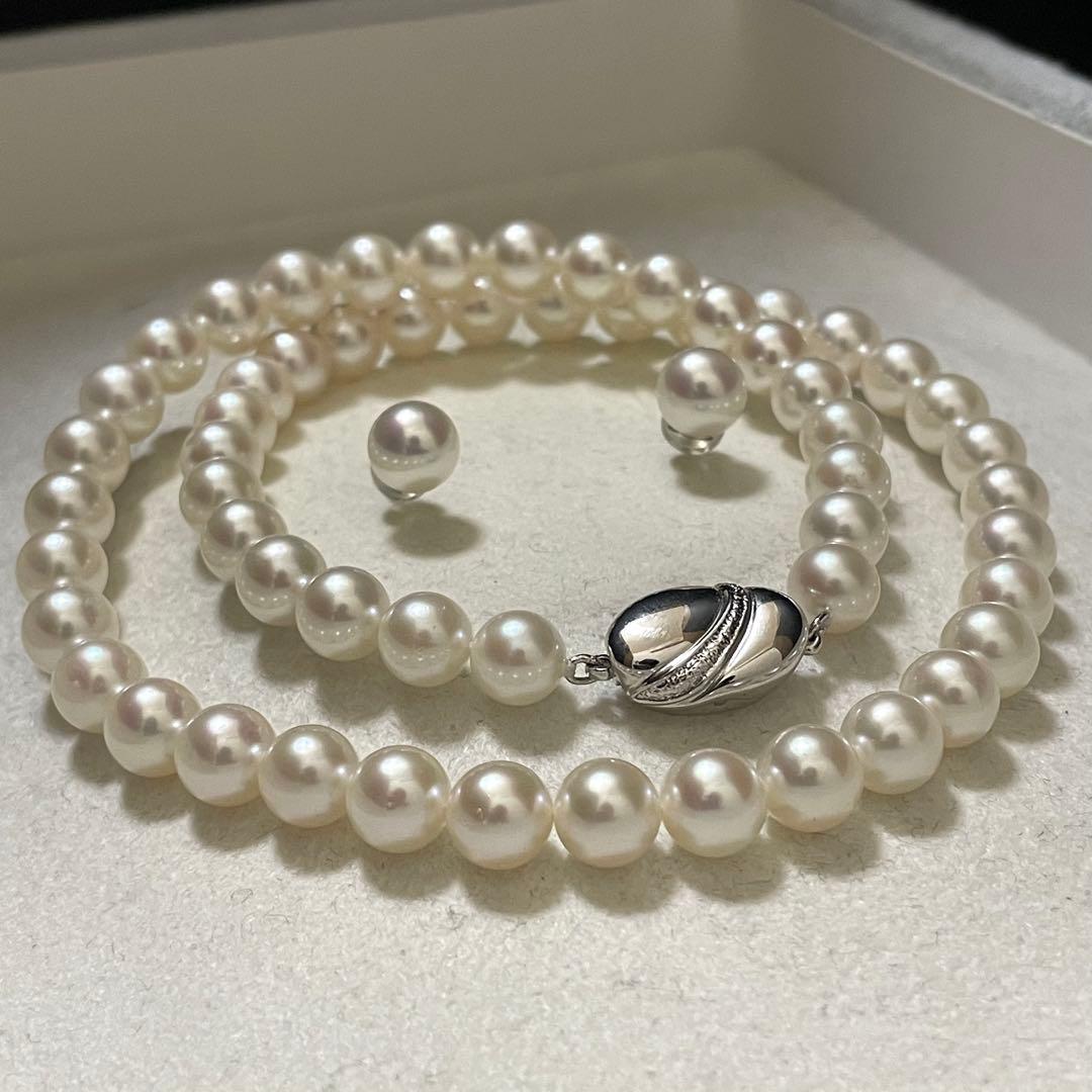 Mgnad 真珠✨Pt900】あこや本真珠 ネックレス ピアス 7.0