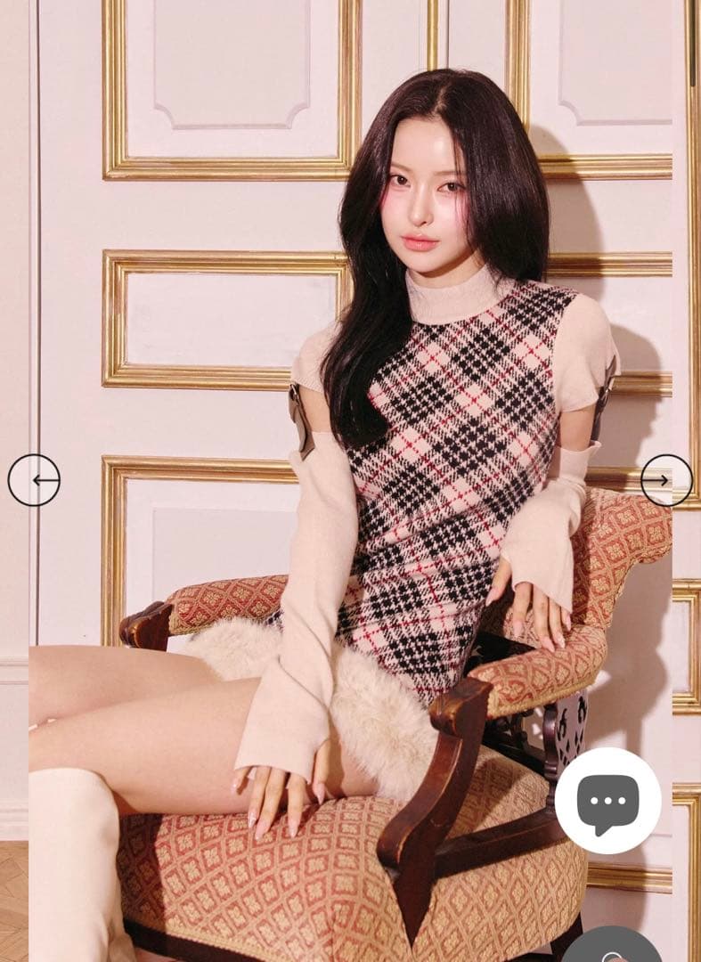 Randy ベルテッドプレイドファーミニワンピース