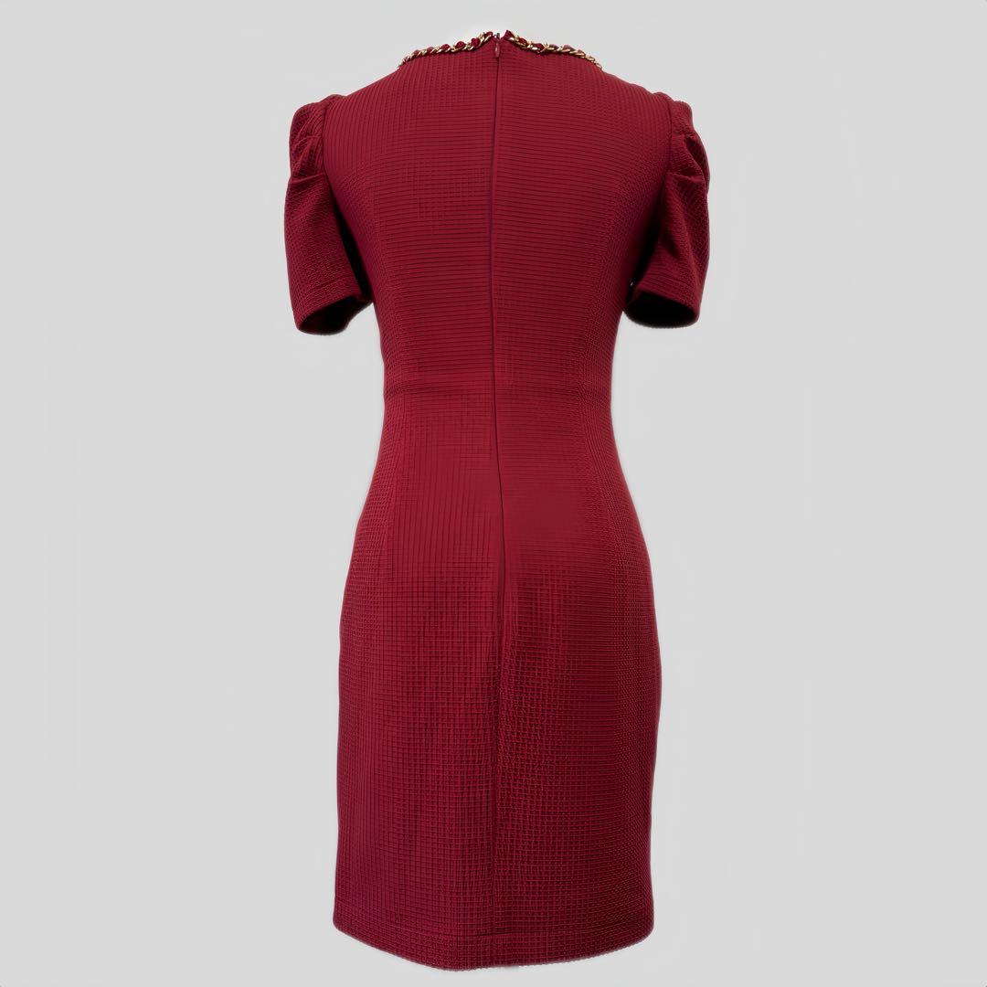 【an】アンMチェーンフロントジップカットアウトタイトミニドレスキャバドレス