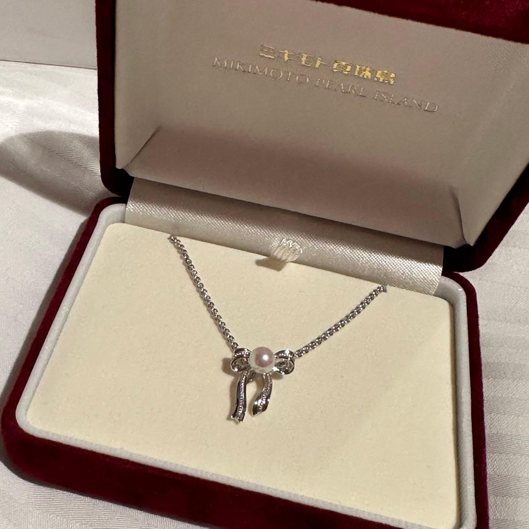 MIKIMOTO　ミキモト真珠島　リボンパールネックレス