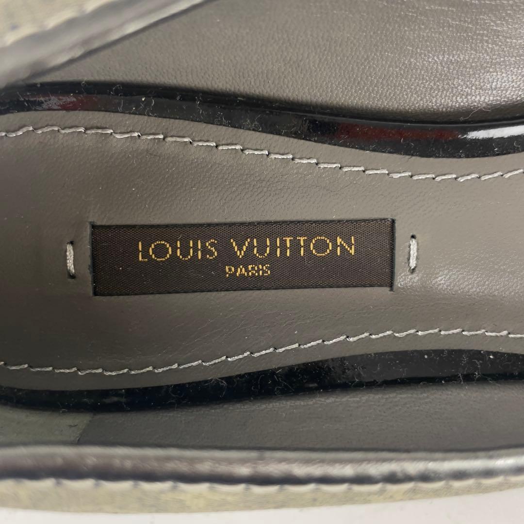 ルイヴィトン モノグラム フラットシューズ レザー キャンバス コンビ 35