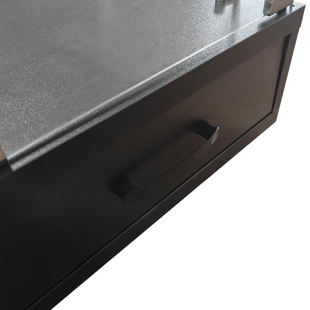 LED照明＆引き出し付き ガラスディスプレイキャビネット 鍵付き強化ガラス収納