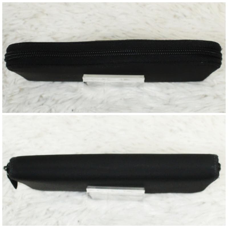 プラダ 長財布 ラウンドジップ 三角ロゴ ナイロン レザー ブラック PRADA