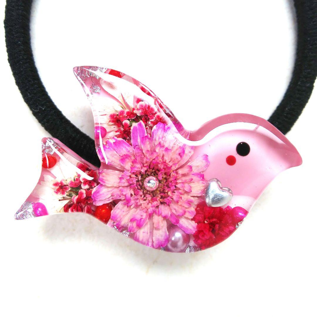 ヘアクリップ レジン 6.5cmオーバルマトリカリアとヒメウツギ プリンスカラー