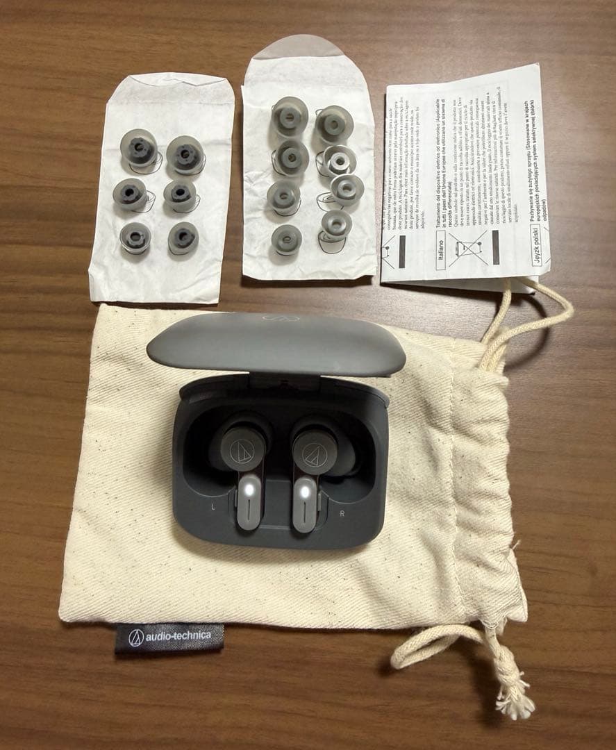 Audio Technica ATH-TWX7 WHワイヤレスイヤホン　付属品有