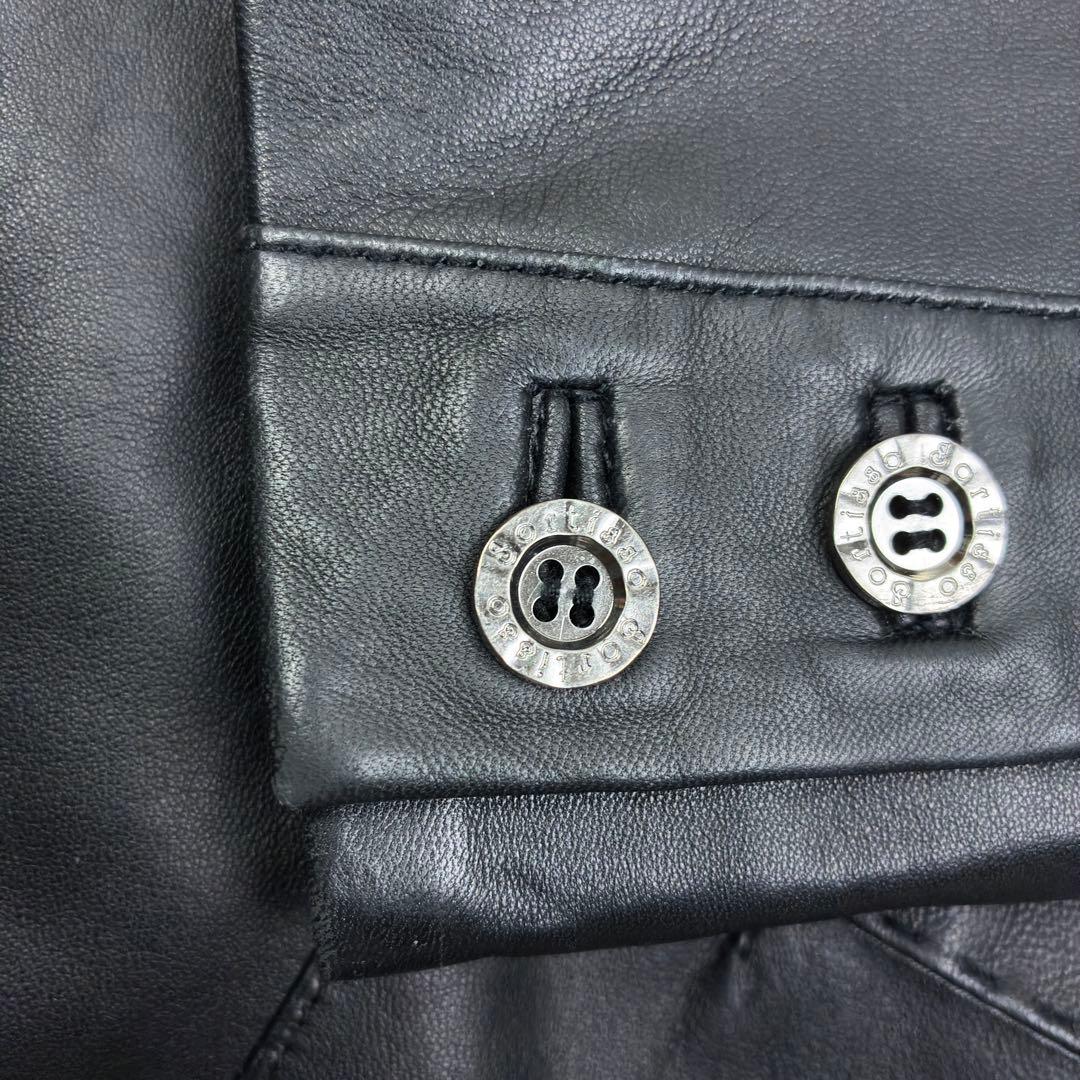 美品　ソルティッソ　ラムレザー　アンコンジャケット　カギフック　メタルボタン　L