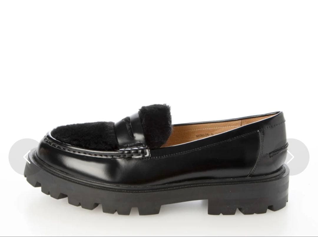 ARTESANOS黒 レザー ファー 厚底ローファー 新品未使用