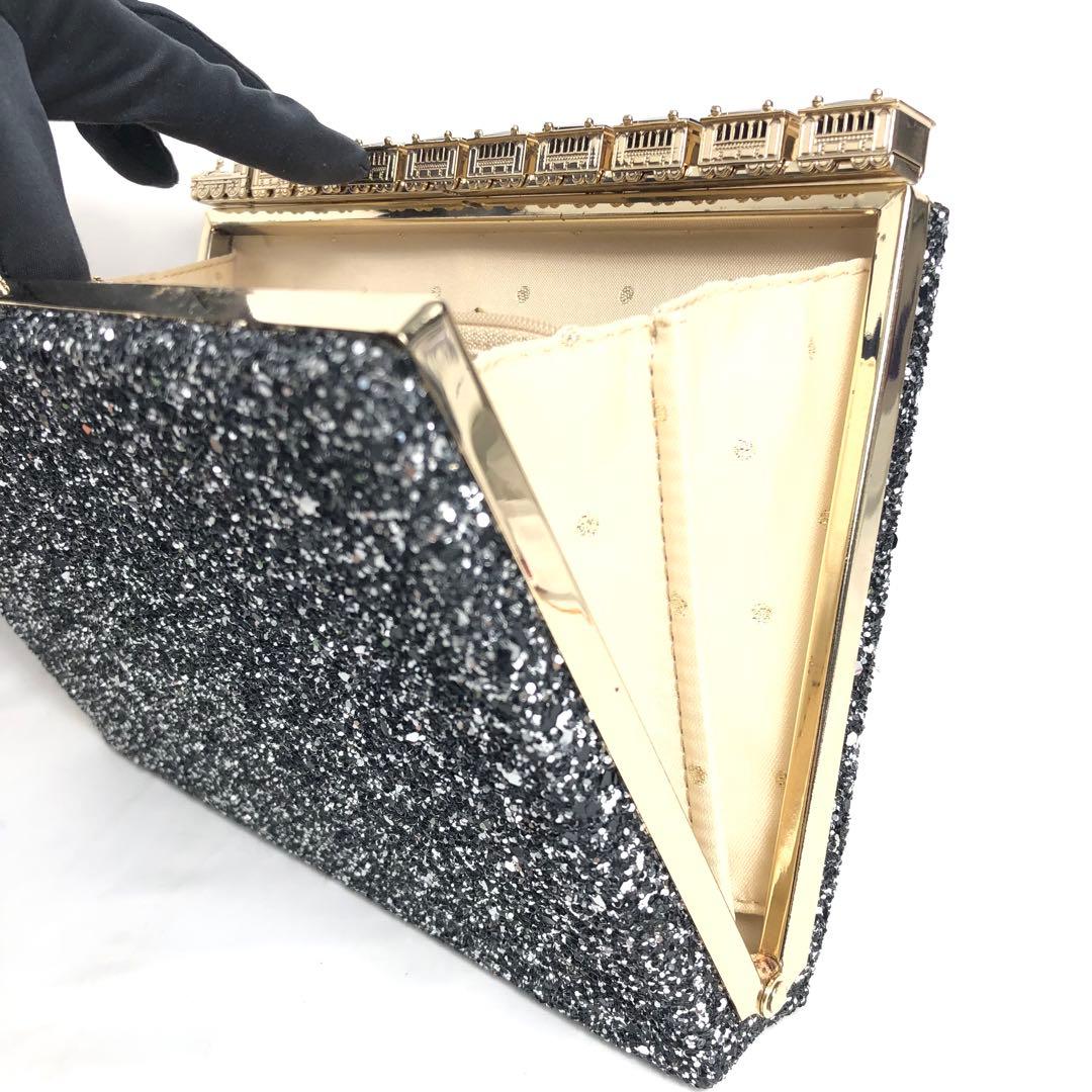 kate spade ケイトスペード クラッチバッグ 汽車 グリッター トレイン