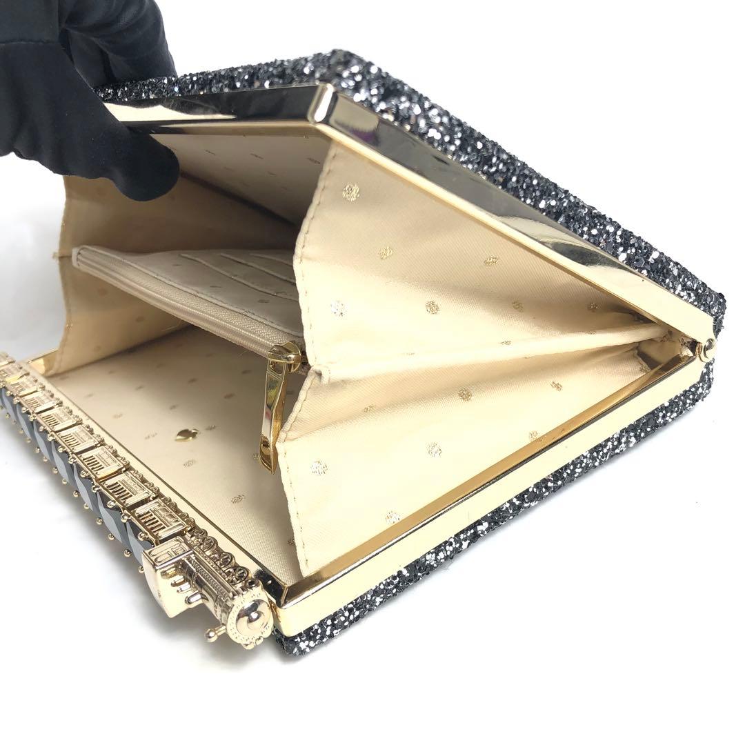 kate spade ケイトスペード クラッチバッグ 汽車 グリッター トレイン