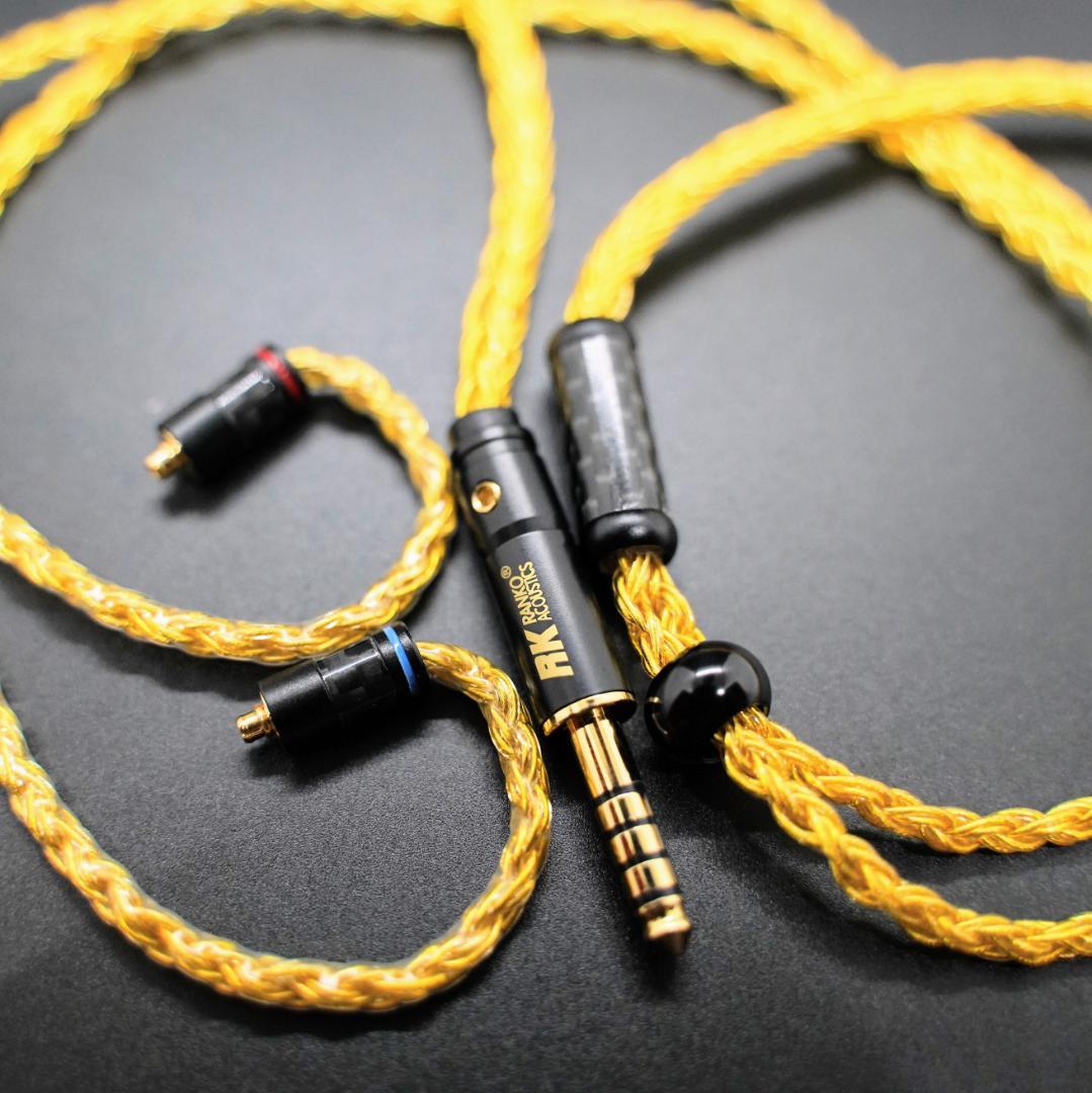 超高評価!最高スペック16芯 超希少金メッキケーブル 膨張式mmcx/4.4mm