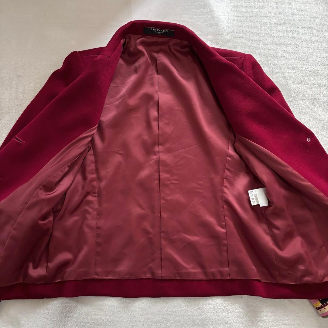 LEONARD テーラードジャケット　ウール　赤　11AR