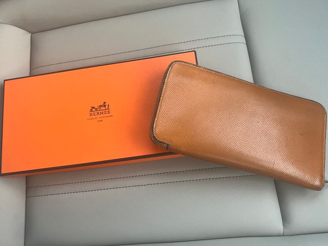 HERMES アザップ シルクイン ゴールド ラウンドファスナー長財布