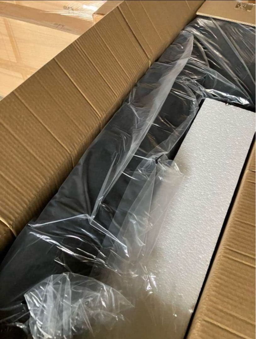 新品未使用　カウチソファベッド　ベット　セミダブル　クッション付き　ブラック