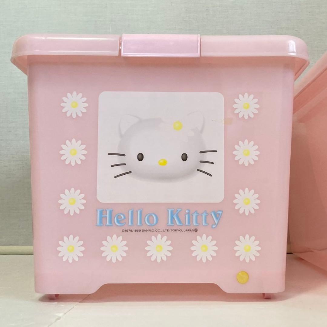 ハローキティ 収納ケース 2点 衣装 蓋付き キャスター ピンク ポップ レトロ