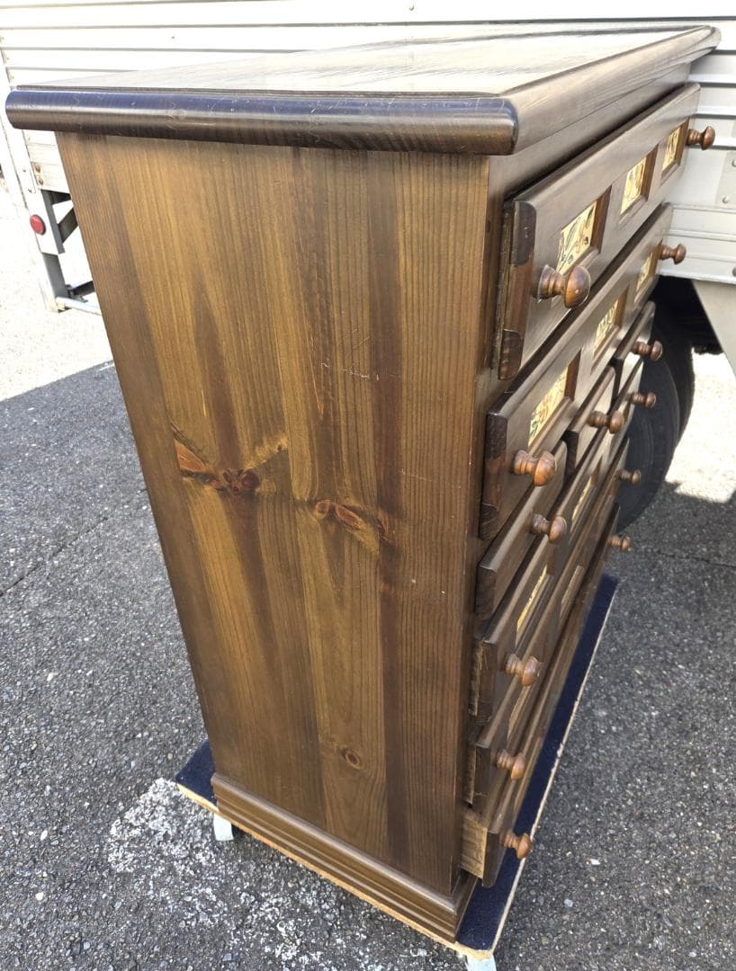 〈現状渡し〉チェスト 6段 8杯 引出し 花柄タイル バレンシア スペイン