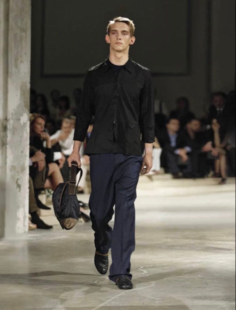 Prada 09ss wool slacks navy ストレート ワイド