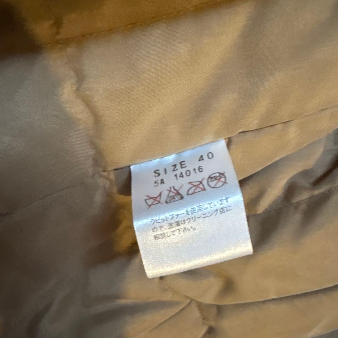 RESTIR ベージュ モッズコート ファー付き