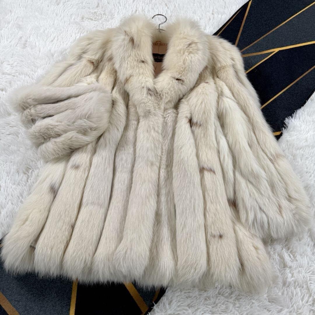 サガロイヤル シャドーフォックス リンクス染め リアルファー コート AA223