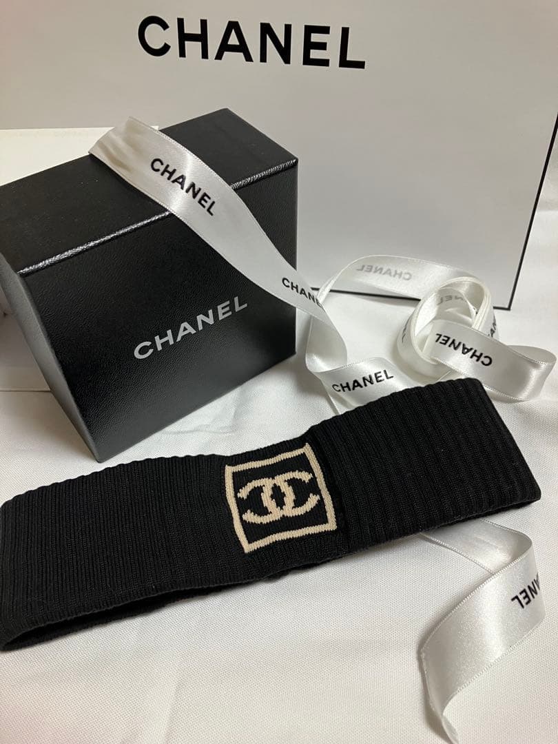 極美品 CHANEL シャネル CC ココマーク ヘアアクセサリー ヘアバンド