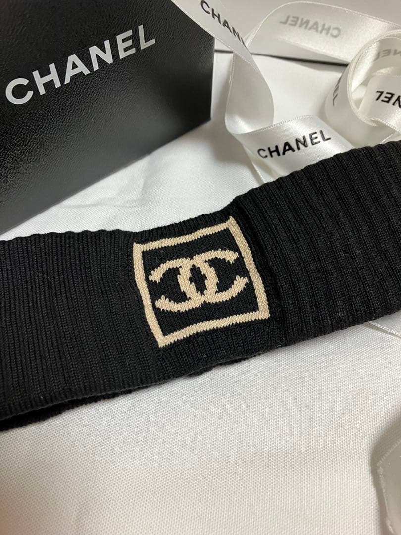 極美品 CHANEL シャネル CC ココマーク ヘアアクセサリー ヘアバンド