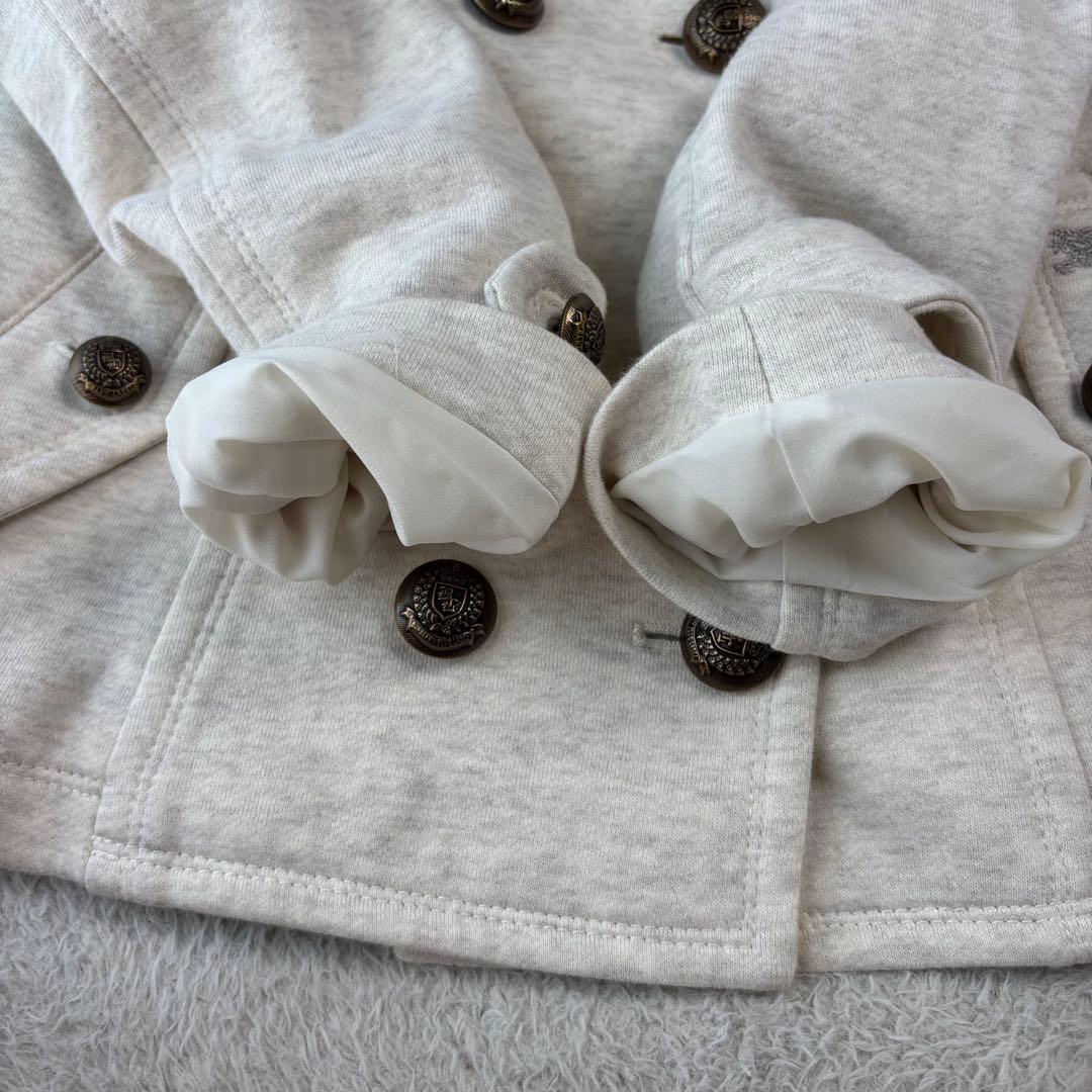 バーバリーブルーレーベル ライトグレー ダブルブレストジャケット ゴールドボタン