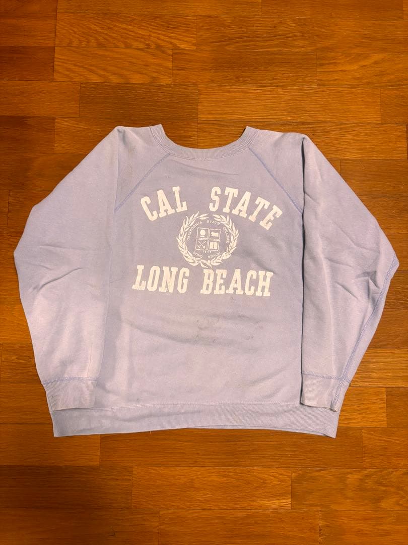 60s '' CAL STATE LONG BEACH '' 水色 スウェット