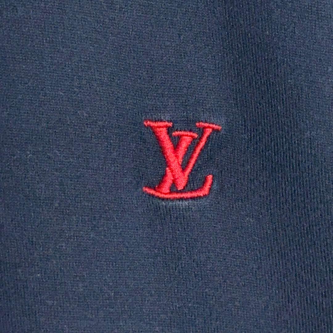 11417【美品・2XLサイズ】ルイヴィトン　ワンポイント刺繍LV長袖tシャツ