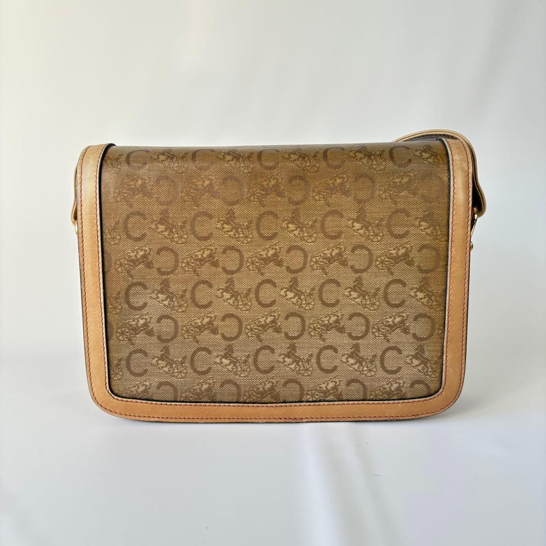 セリーヌ　Cマカダム ショルダーバッグ 馬車金具 ゴールド金具 ブラウン