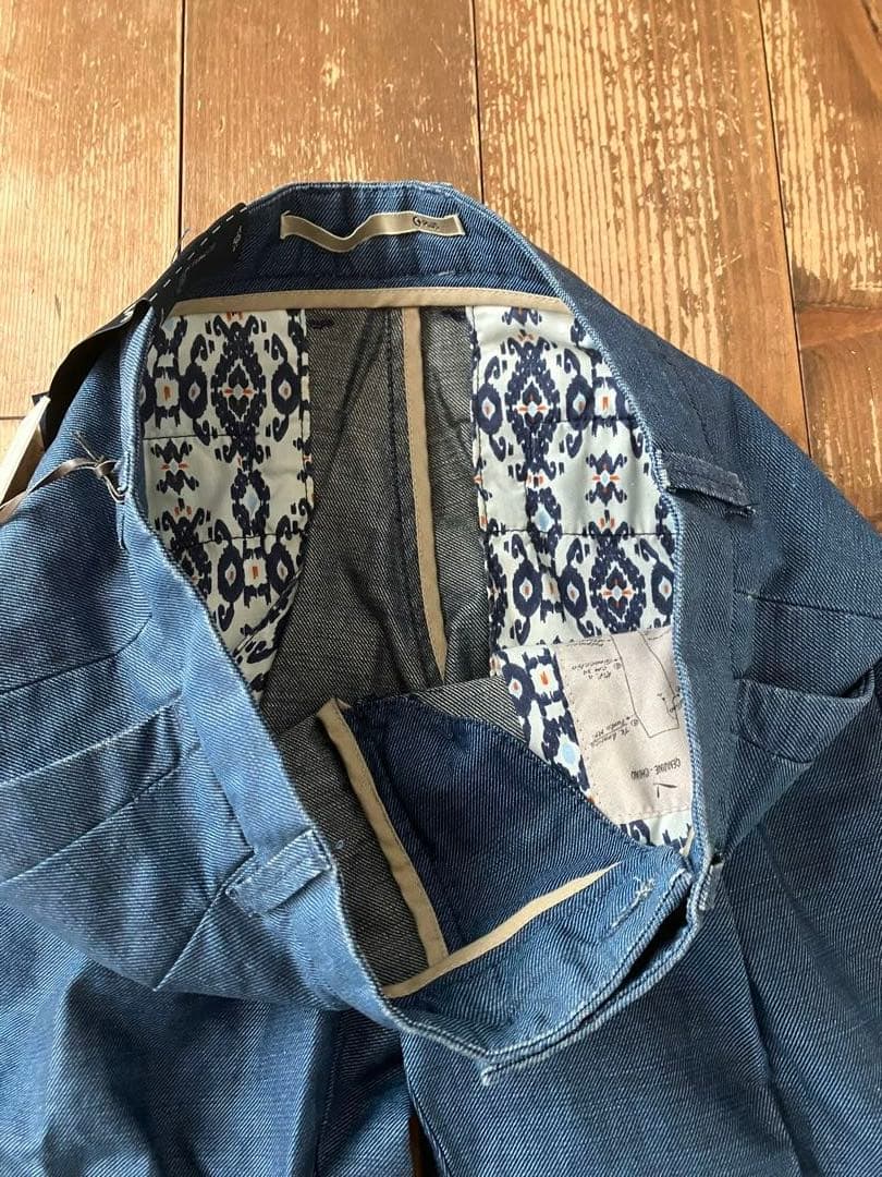 C+ CPLUS シープラス デニムスラックス 30 新品未使用 イタリア製 麻