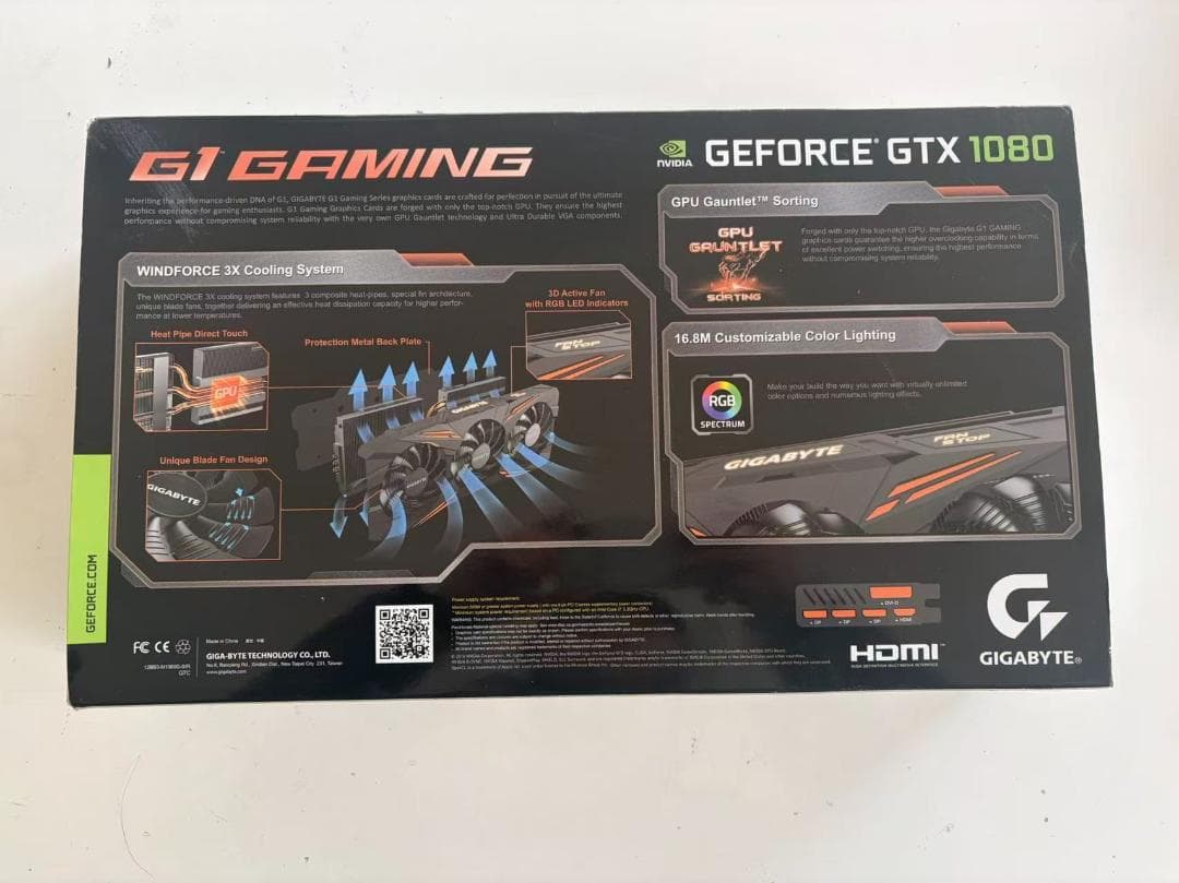 NVIDIA Geforce GTX1080 ビデオカード 8 GB 美品