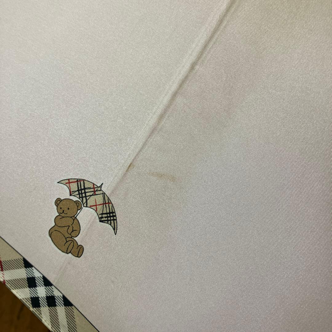 バーバリー チェック柄 クマ ベア 長傘 雨傘 傘 アンブレラ レディース