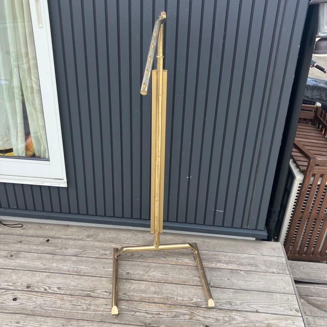 北欧レトロ アイアンフレーム 斜めがけポールハンガー ハンガーラック ゴールド