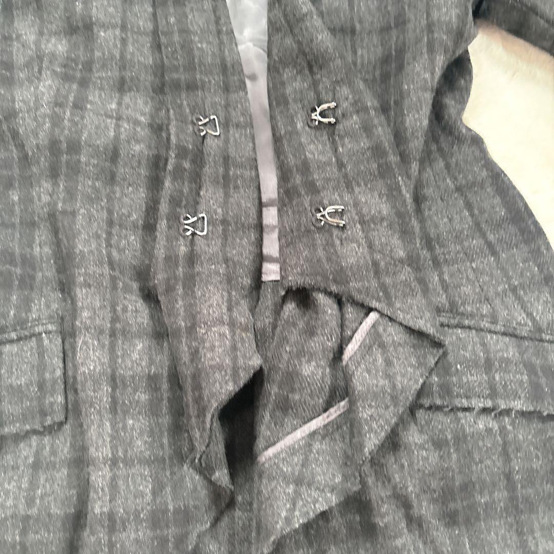 ヨウジヤマモト プリュスノアール ウール ヘム ジャケット サイズ 2 チェック