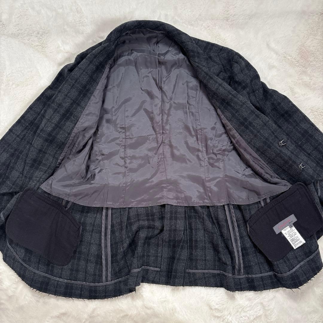 ヨウジヤマモト プリュスノアール ウール ヘム ジャケット サイズ 2 チェック