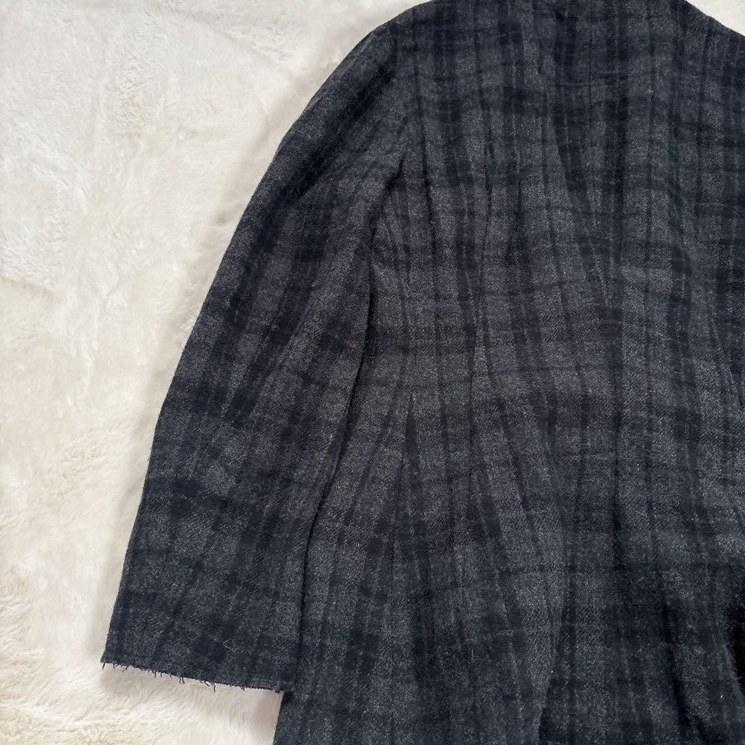 ヨウジヤマモト プリュスノアール ウール ヘム ジャケット サイズ 2 チェック