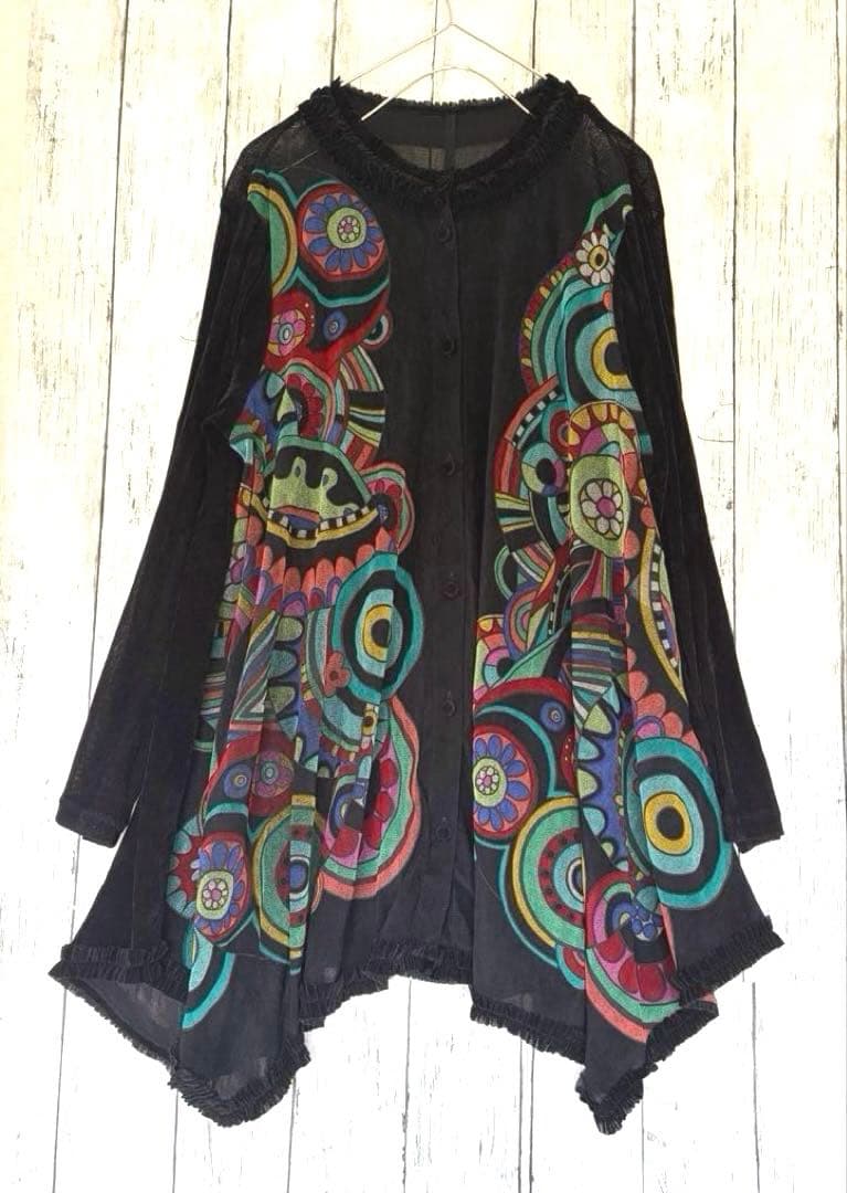 TOKUKOプルミエヴォル＊動物柄＊ワンピースチュニック　ベロア素材シアー