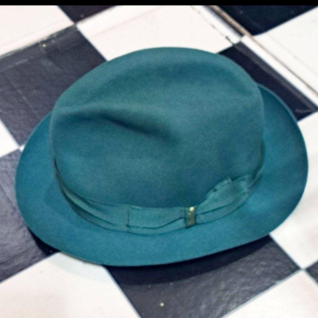 Borsalino ラビットファー　中折れフェルトハット　ボーラーハット　58