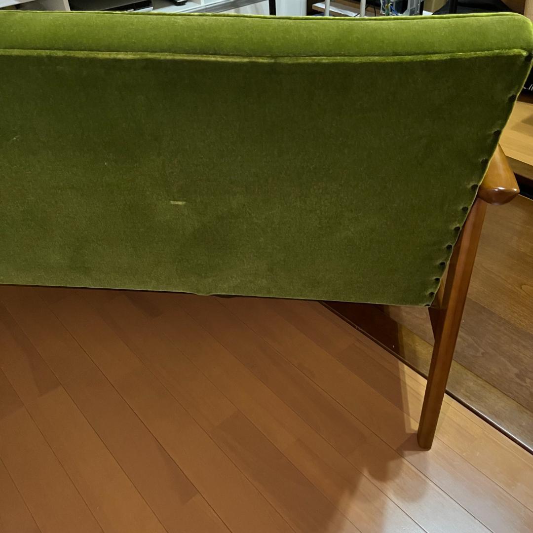 カリモク60 Kチェア 2シーター モケットグリーン ソファ 2人用