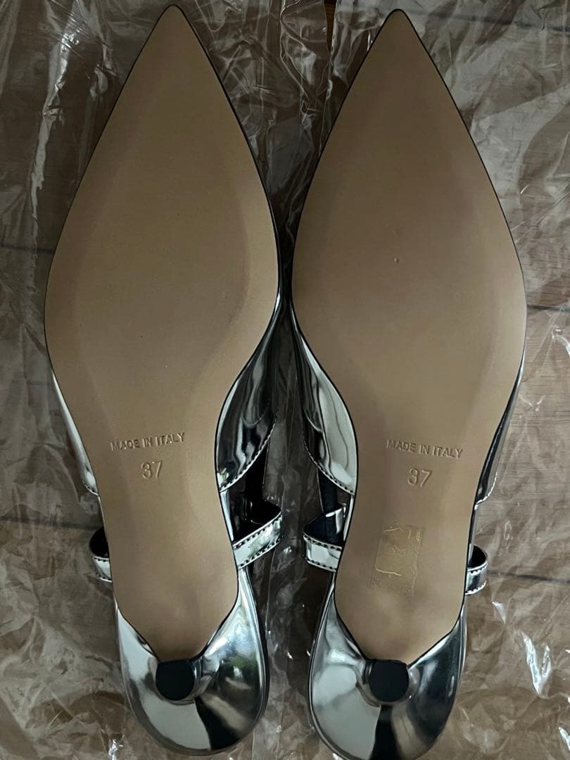 アルタイル＊シルバー ポインテッドトゥ ミュール　37