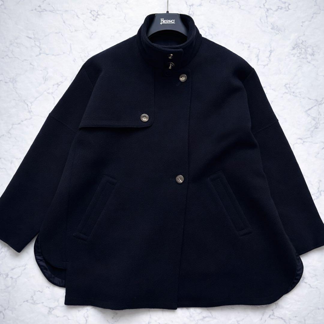 【美品】エンフォルド ソフトリバーケ ープコート 38 黒 レディース