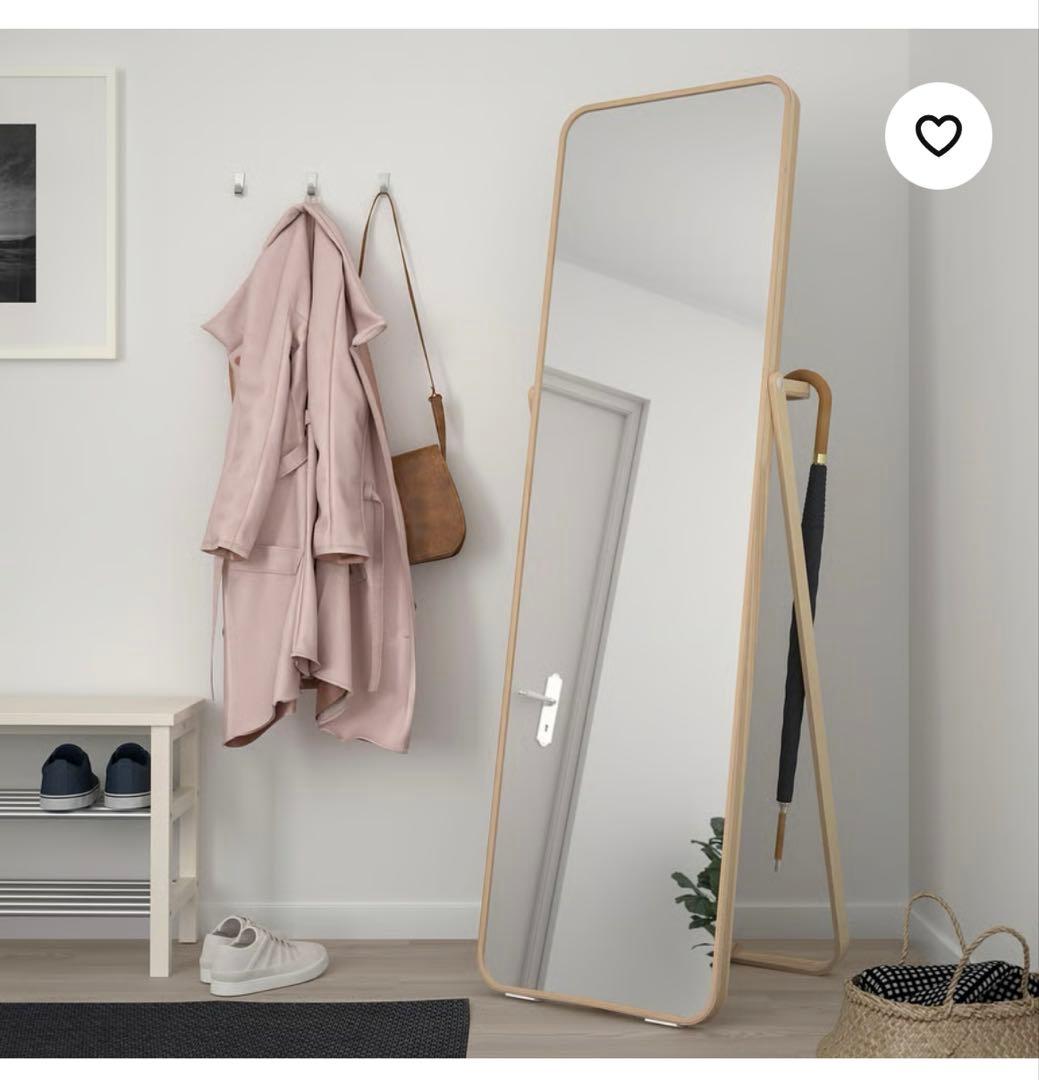 【IKEA】IKORNNESイコルネス スタンドミラー アッシュ52x167cm