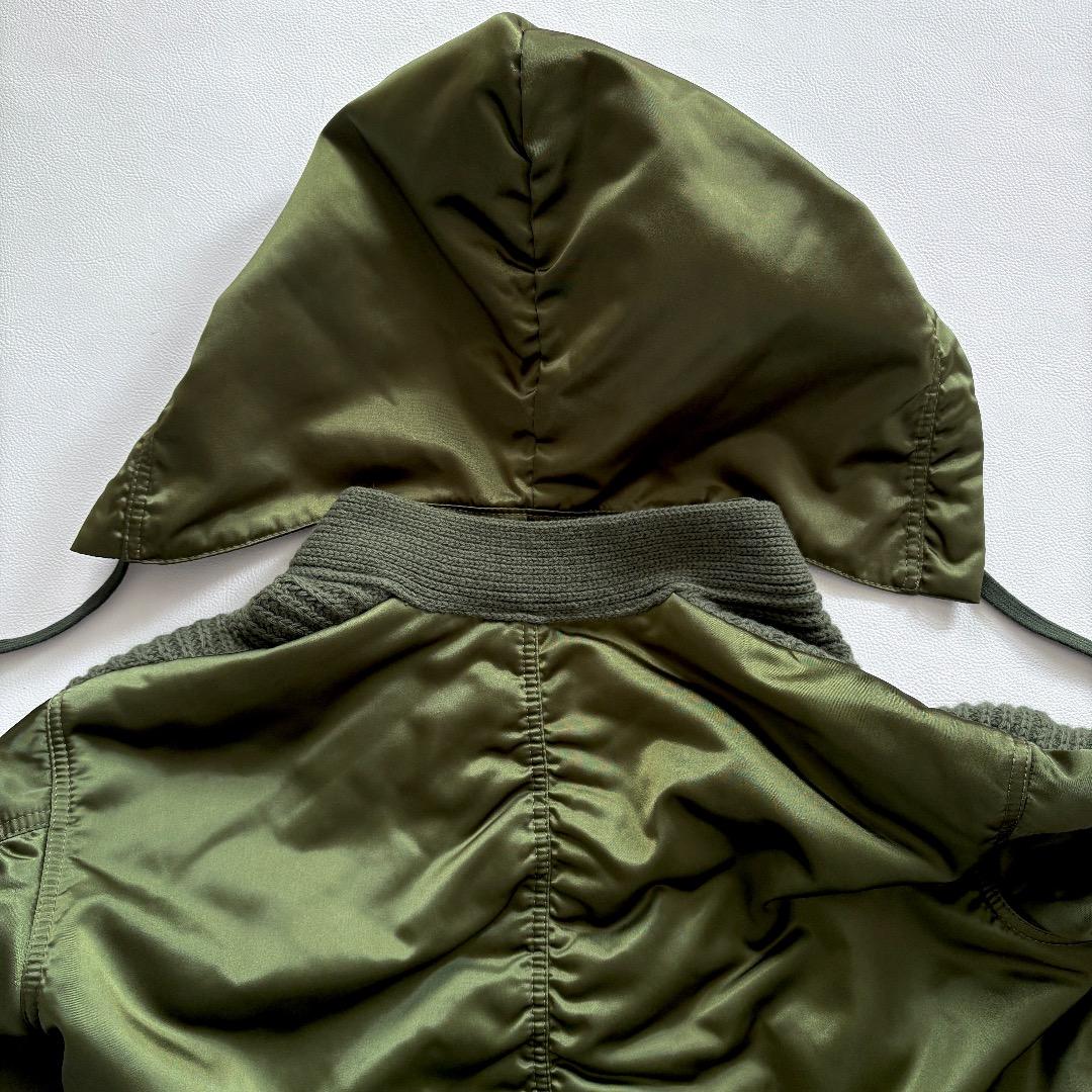 美品♪ヌメロヴェントゥーノ◆ニットドッキングボンバージャケット　ブルゾン　フード