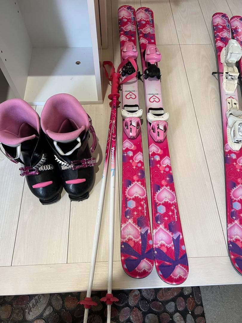 子ども用スキーセット ハート柄