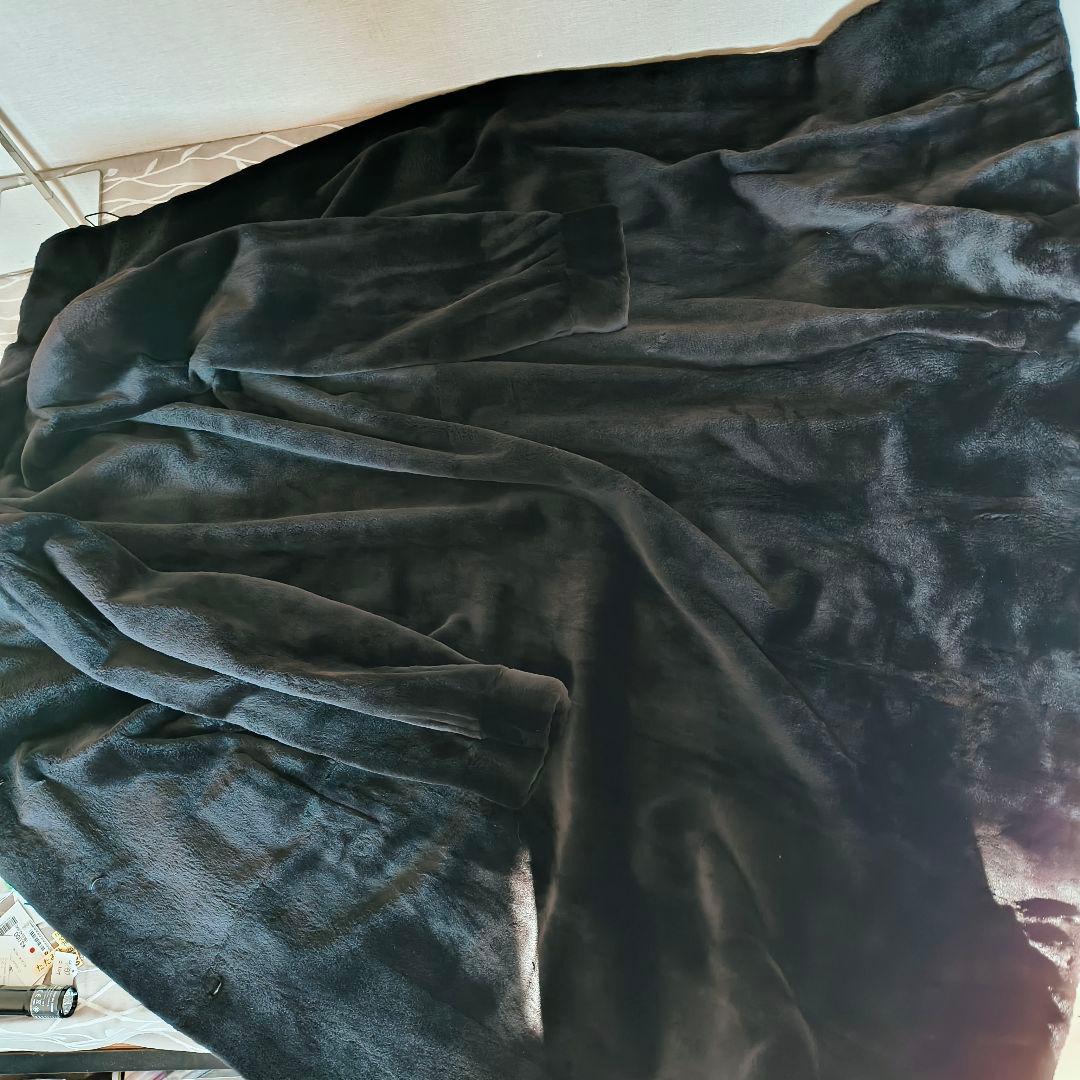 Roberto Valentino シェアードミンク ロングコート ブラック F