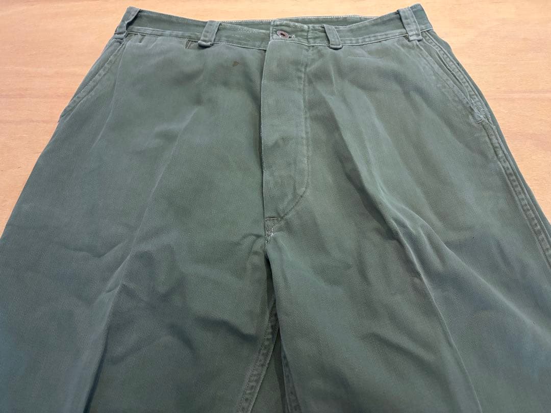 希少 40s 米軍実物 ベイカーパンツ 月桂樹ボタン ユーティリティ パンツ