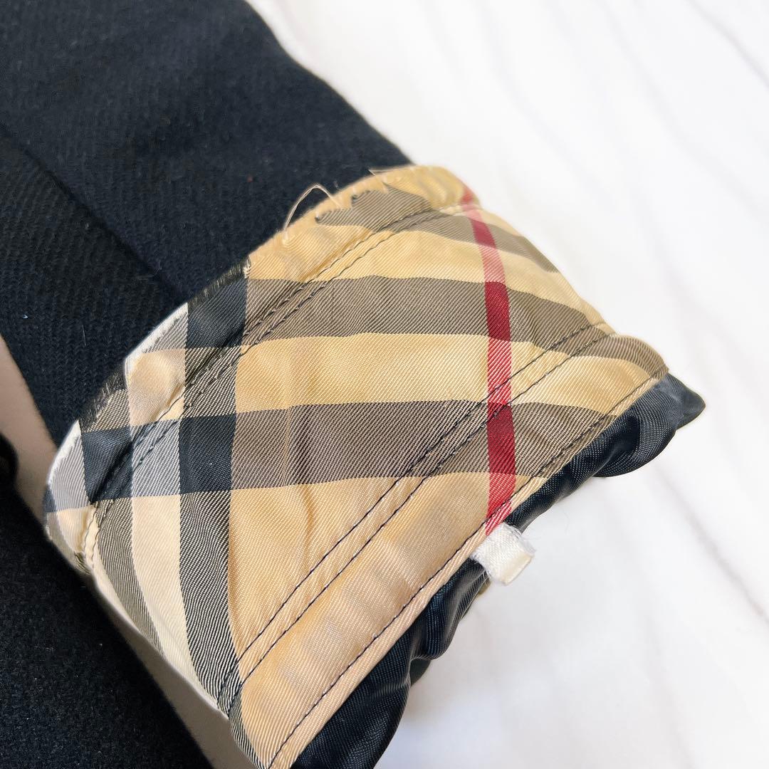 バーバリーブルーレーベル コート ダブル アンゴラ ベルト ノバチェック 38