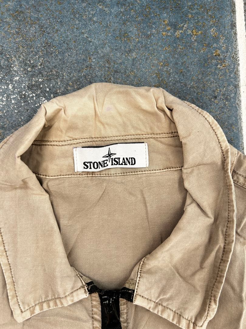 STONE シャツジャケット ベージュ ワッペン付き L相当